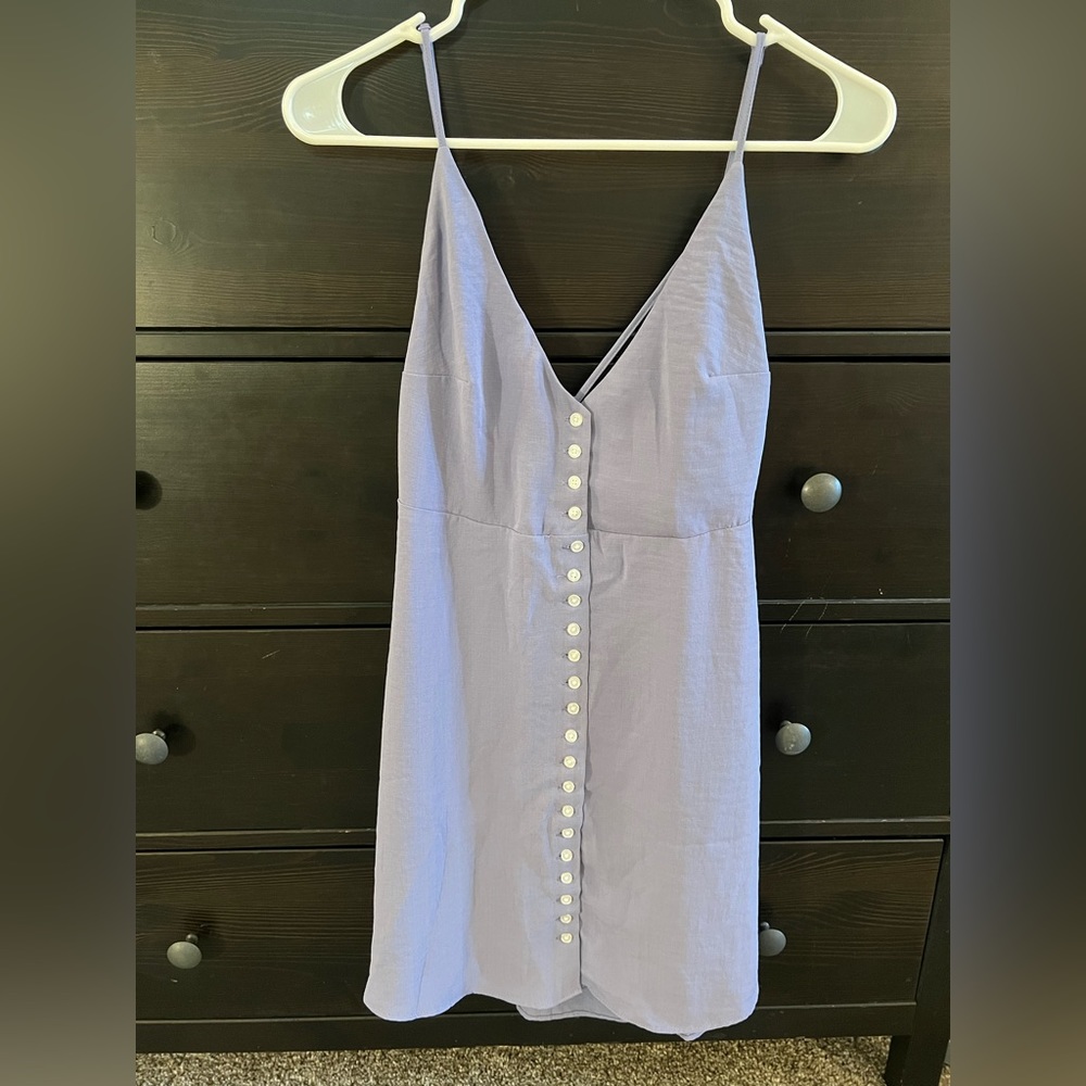 Urban Outfitters V-Neck Button-Front Lavender Slip Dress XS